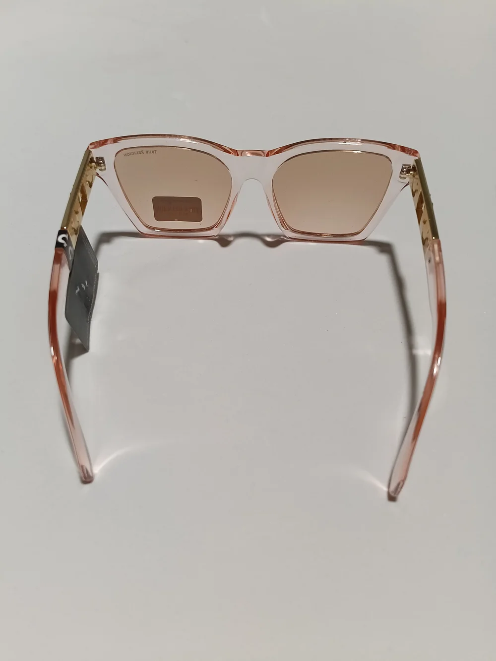 True Religion Women's Pink Transparent Rectangle Sunglasses Brand New With Tag